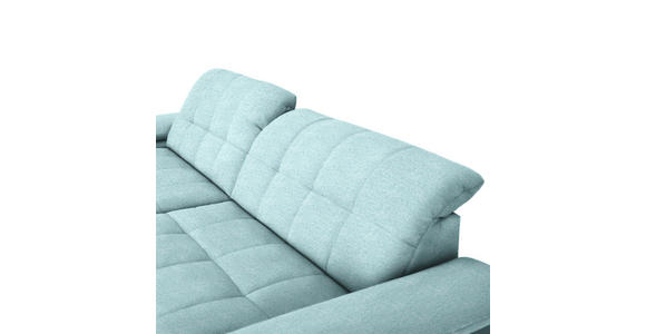 ECKSOFA in Webstoff Türkis  - Türkis/Schwarz, Design, Textil/Metall (180/265cm) - Carryhome