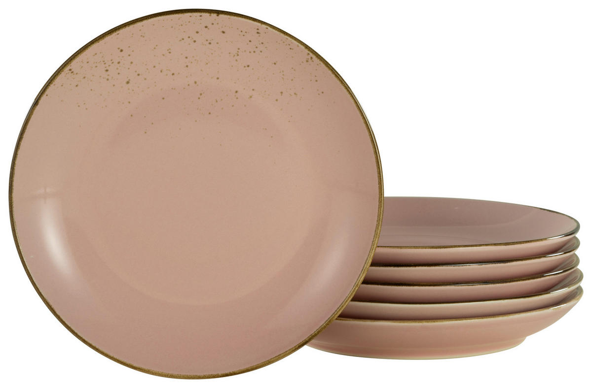 DESSERTTELLERSET 6-teilig  - Hellrosa, Trend, Keramik (21cm) - Creatable