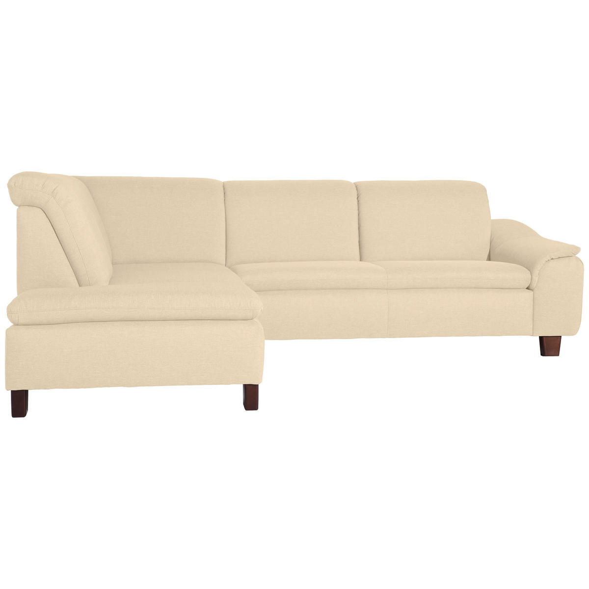 ECKSOFA in Flachgewebe Beige  - Beige/Nussbaumfarben, Design, Holz/Textil (247/82/187cm) - Max Winzer