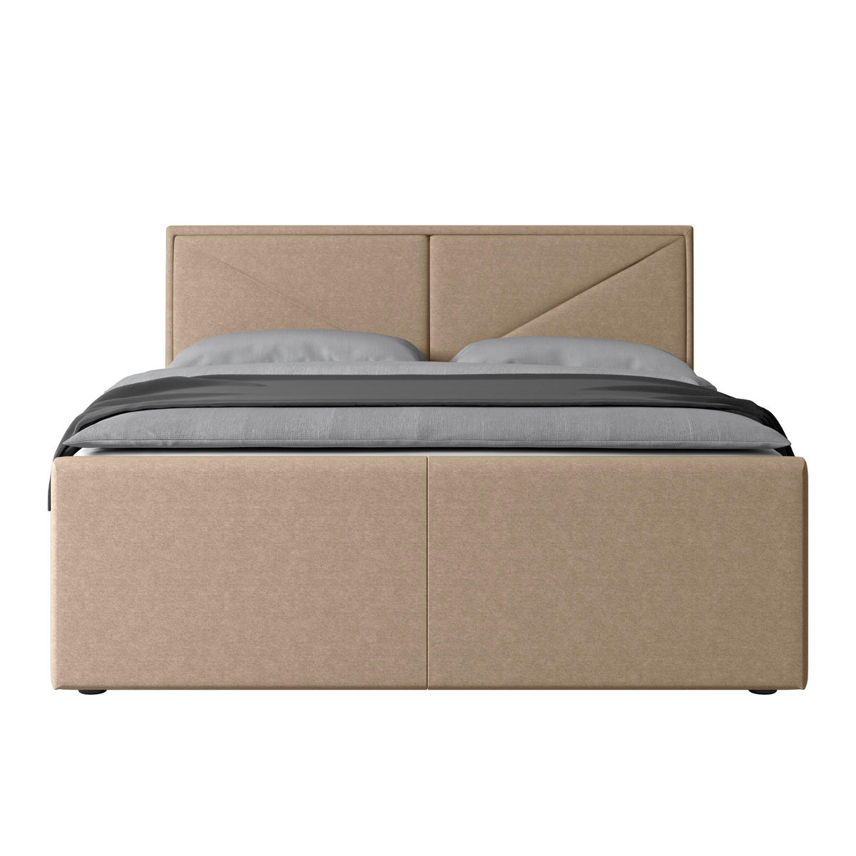 POSTELJA BOXSPRING 140 cm   x 200 cm  , kovina, umetna masa, tekstil, les naravne barve  - naravne barve, Moderno, kovina/umetna masa (140/200cm) - MID.YOU