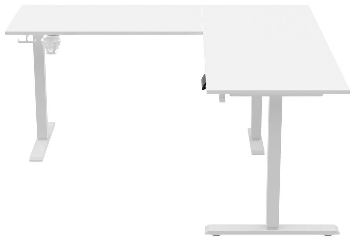 ECKSCHREIBTISCH 160/160/72-117 cm  in Weiß  - Weiß, KONVENTIONELL, Holzwerkstoff/Kunststoff (160/160/72-117cm) - Carryhome