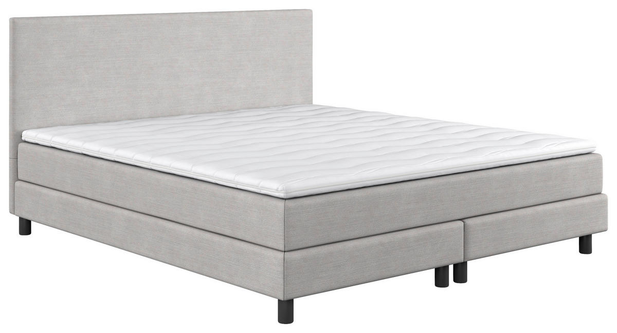BOXBETT 140/200 cm  in Hellgrau  - Hellgrau/Schwarz, Modern, Holz/Holzwerkstoff (140/200cm) - MID.YOU