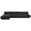 ECKSOFA in Lederlook Schwarz  185/390 cm  - Schwarz, Trend, Textil (185/390cm) - Livetastic