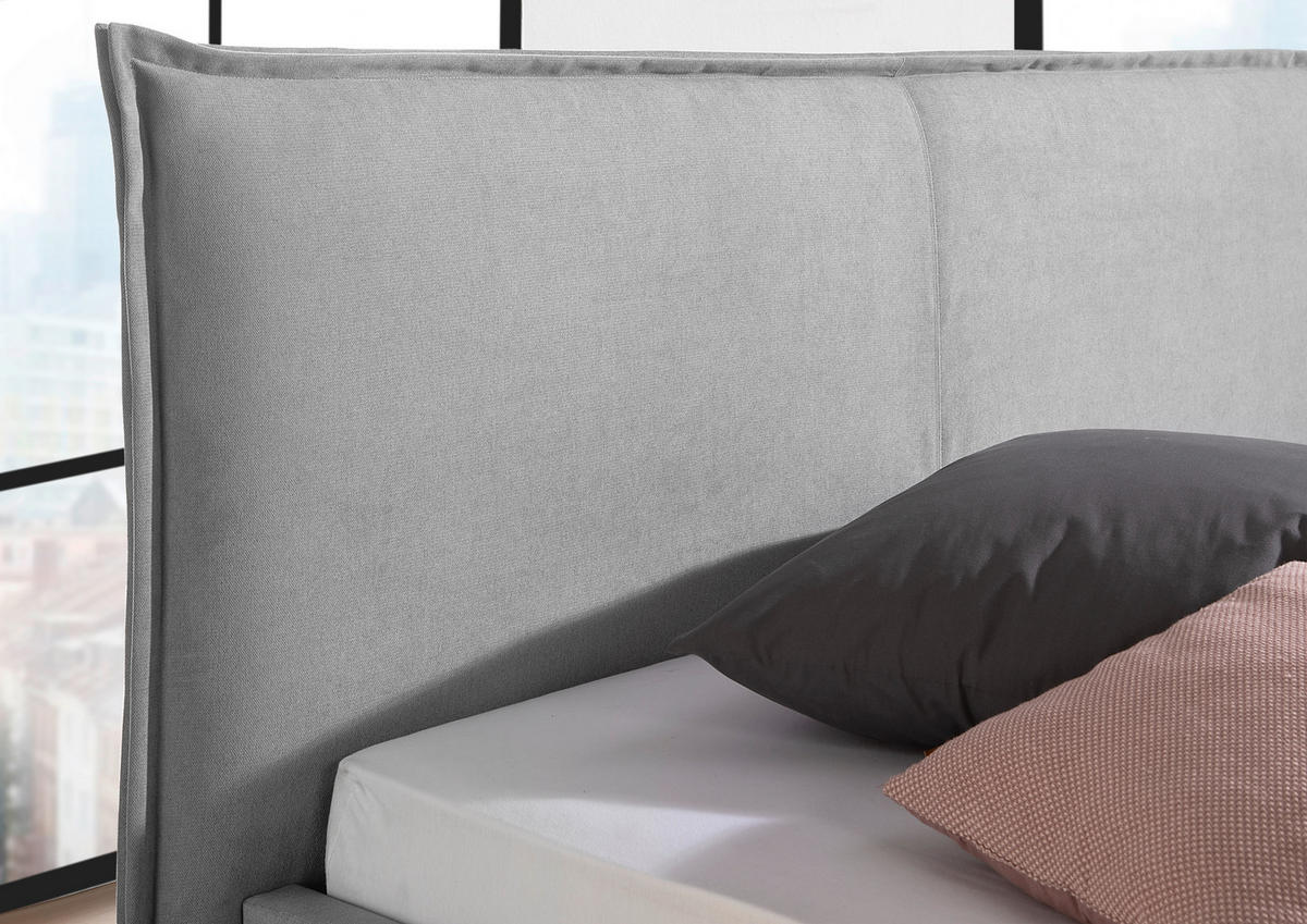 POLSTERBETT 100/200 cm,  in Grau,  - Schwarz/Grau, MODERN, Kunststoff/Textil (100/200cm) - Livetastic