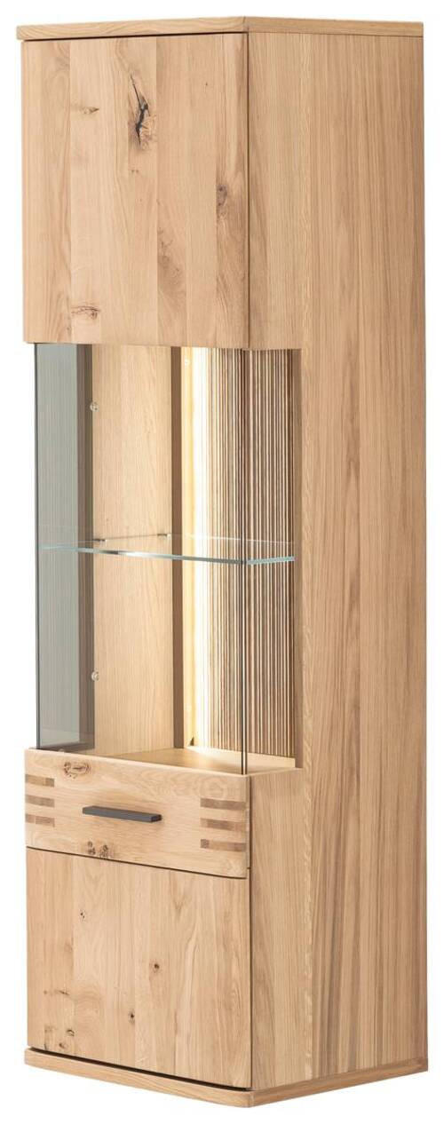 VÄGGHÄNGT VITRINSKÅP i ekfärgad   - antracit/ekfärgad, Design, metall/trämaterial (45/149/37cm) - Livetastic