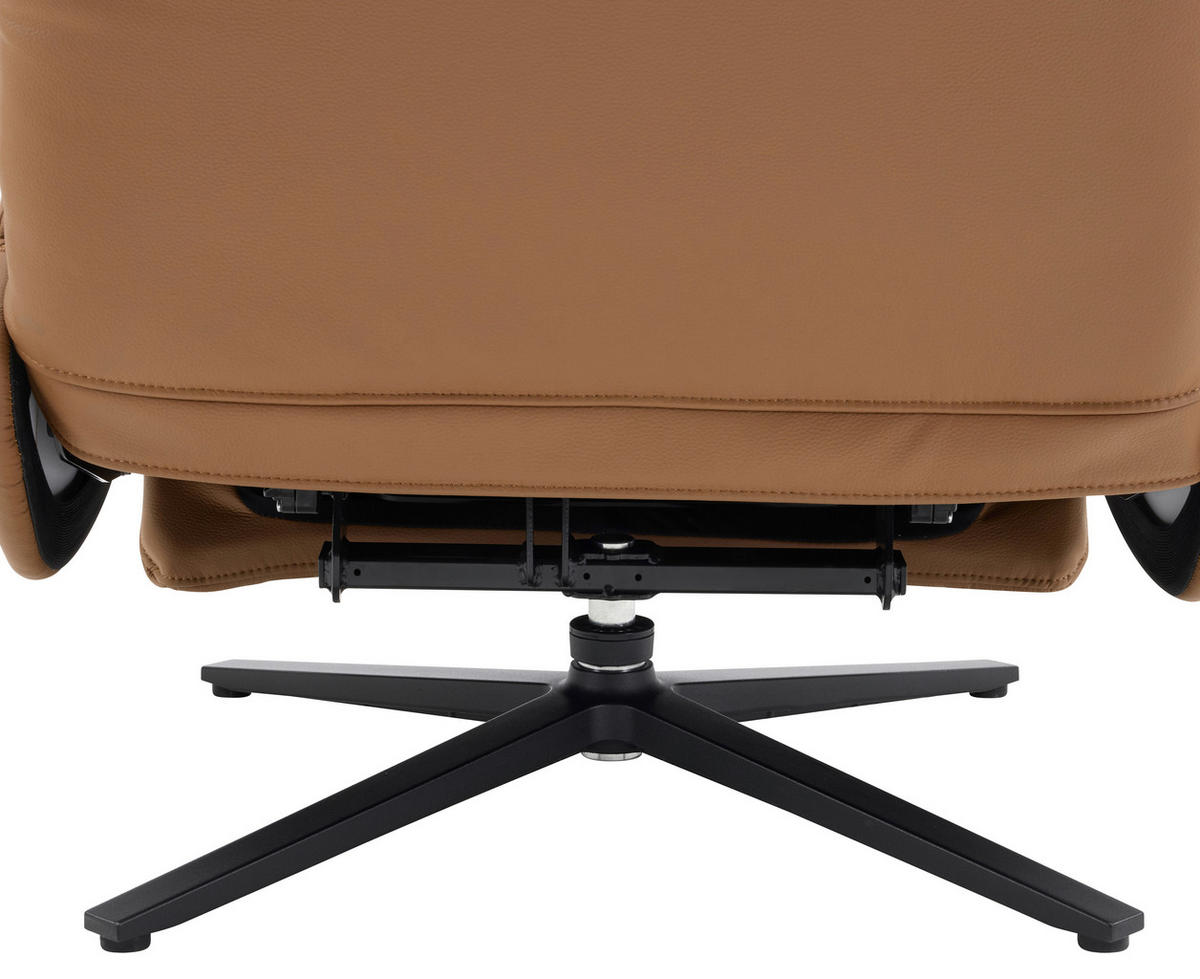 RELAXSESSEL NORA Lederlook, Mikrofaser    - Schwarz/Braun, Design, Textil/Metall (68/113/84cm) - Livetastic