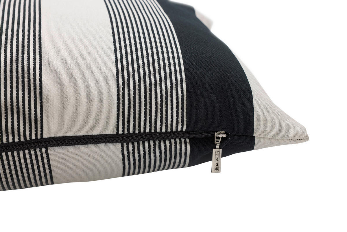 KISSENHÜLLE MR-STRIPE 40/60 cm  - Schwarz/Weiß, Basics, Textil (40/60cm) - Musterring