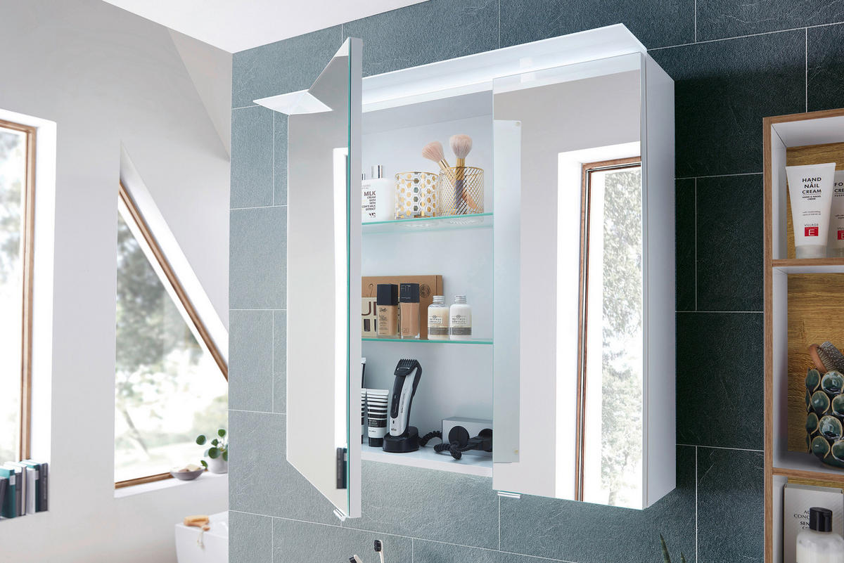 SPIEGELSCHRANK 70/70,3/14,9 cm  - Chromfarben, KONVENTIONELL, Glas/Holzwerkstoff (70/70,3/14,9cm) - Sadena