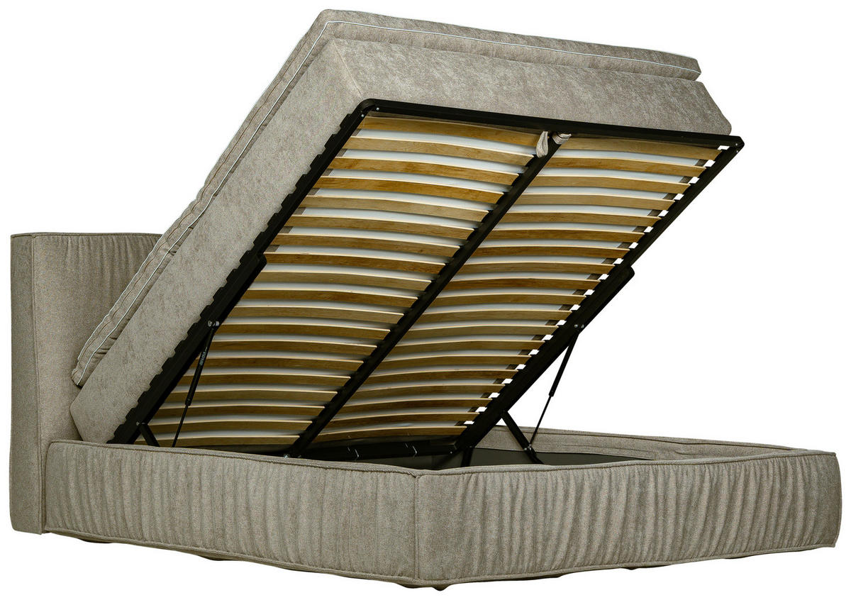 KONTINENTALSÄNG  i greige  - greige, Klassisk, metall/trä (180/200cm) - Best Price