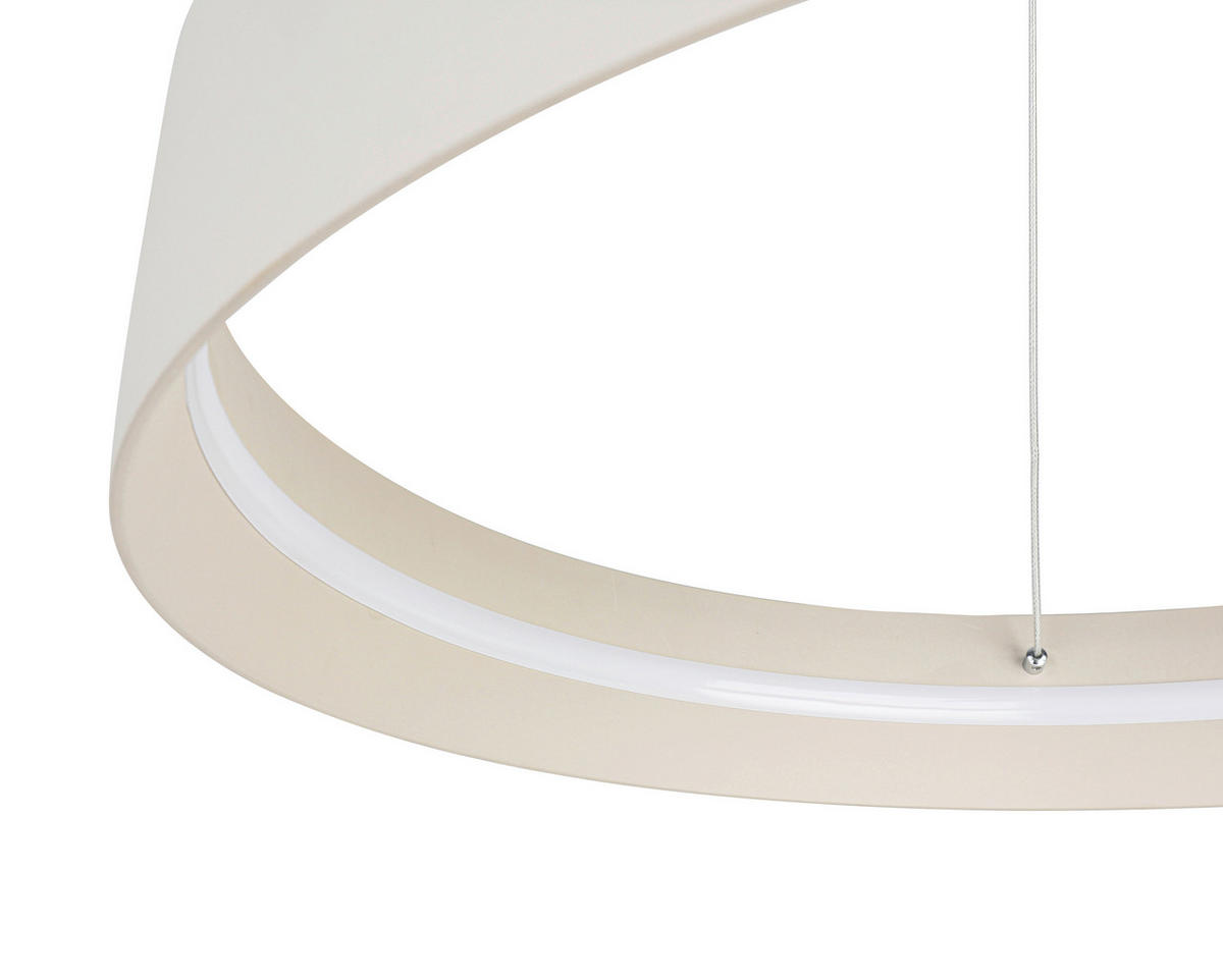 HÄNGELEUCHTE 58,4/120 cm   - Sandfarben/Weiß, Trend, Kunststoff/Metall (58,4/120cm) - Collet's Monde