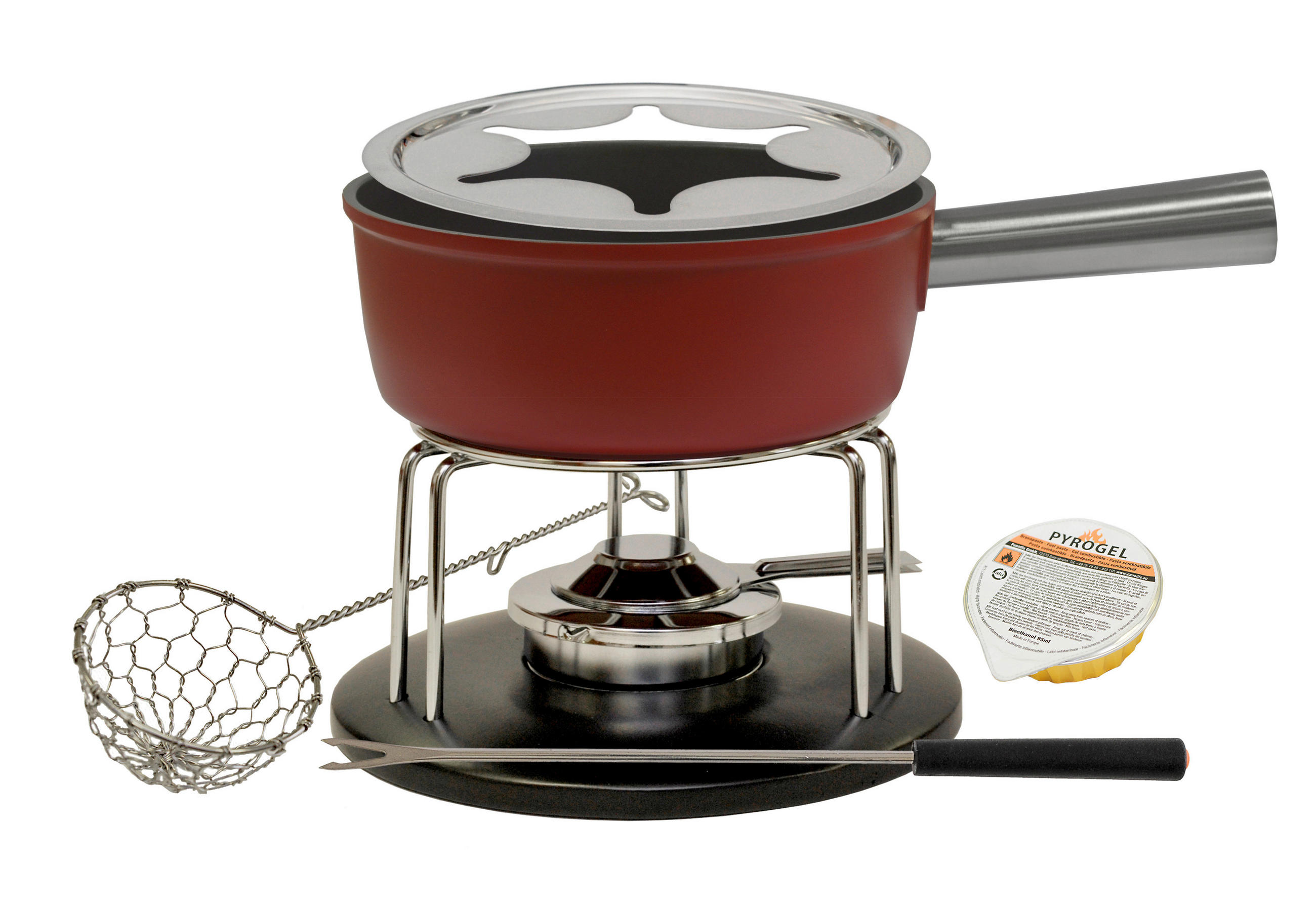 FONDUESET Heidi Cheese Line: Set 3 Fondue  - Rot/Schwarz, Basics, Keramik/Metall (34,50/27,00/26,00cm) - Heidi Cheese Line