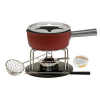 FONDUESET Heidi Cheese Line: Set 3 Fondue  - Rot/Schwarz, Basics, Keramik/Metall (34,50/27,00/26,00cm) - Heidi Cheese Line