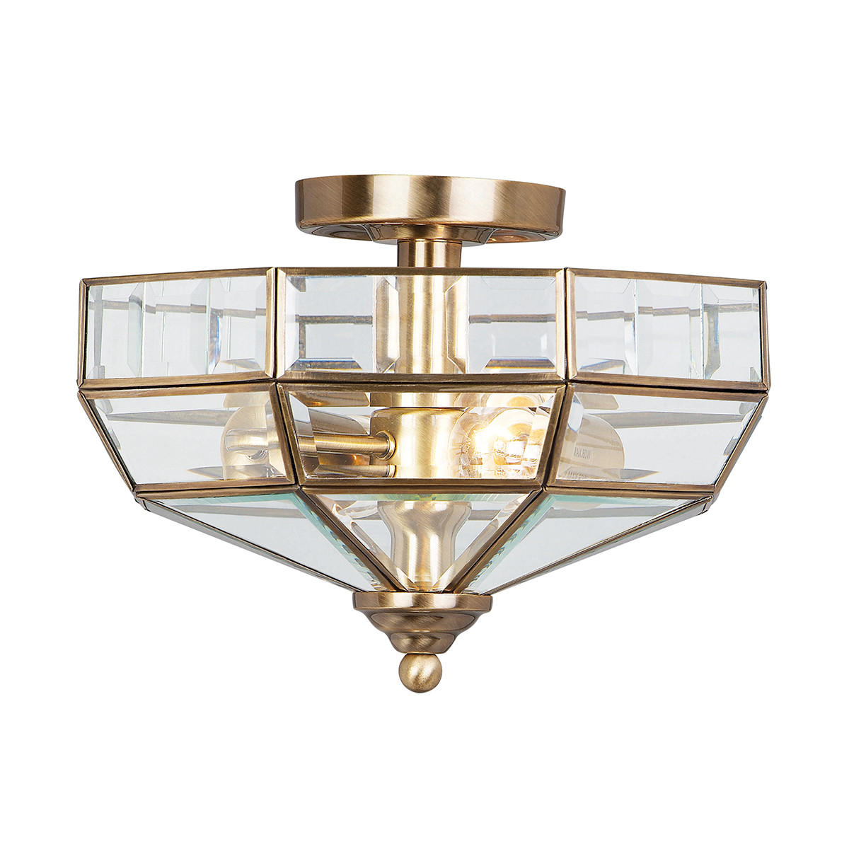 DECKENLEUCHTE Elstead Park 32/23 cm   - Messingfarben, ROMANTIK / LANDHAUS, Glas/Metall (32/23cm) - Elstead Lighting