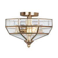 DECKENLEUCHTE  32/23 cm    - Messingfarben, Romantik / Landhaus, Glas/Metall (32/23cm) - Elstead Lighting