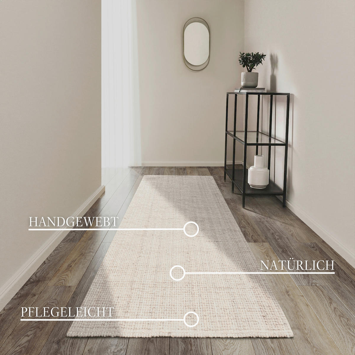 JUTETEPPICH 80/300 cm Kollektion 1791 Weiß rechteckig  - Weiß, Basics, Textil (80/300cm) - Villeroy & Boch