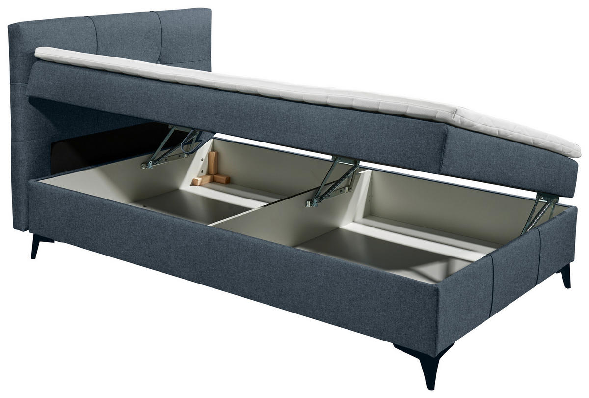 BOXBETT 120/200 cm  in Blaugrau  - Blaugrau, Basics, Holzwerkstoff/Textil (120/200cm) - Xora