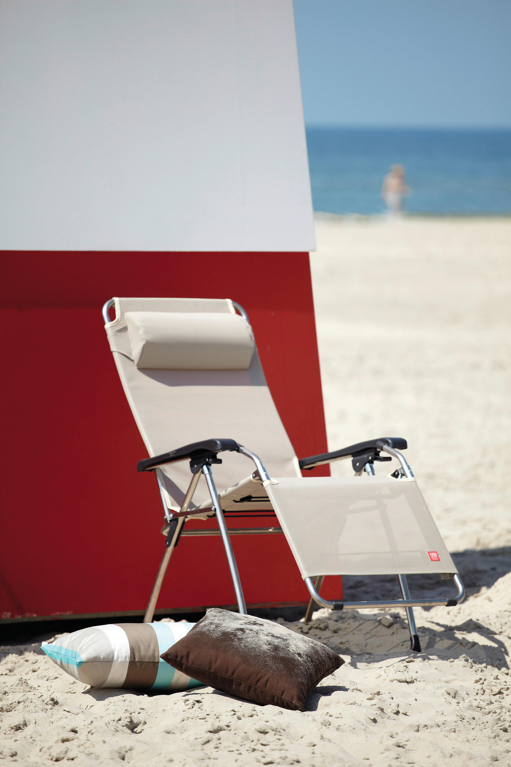 GARTEN-RELAXSESSEL Aluminium  - Taupe/Silberfarben, Design, Kunststoff/Textil (70/136/86cm) - FIAM