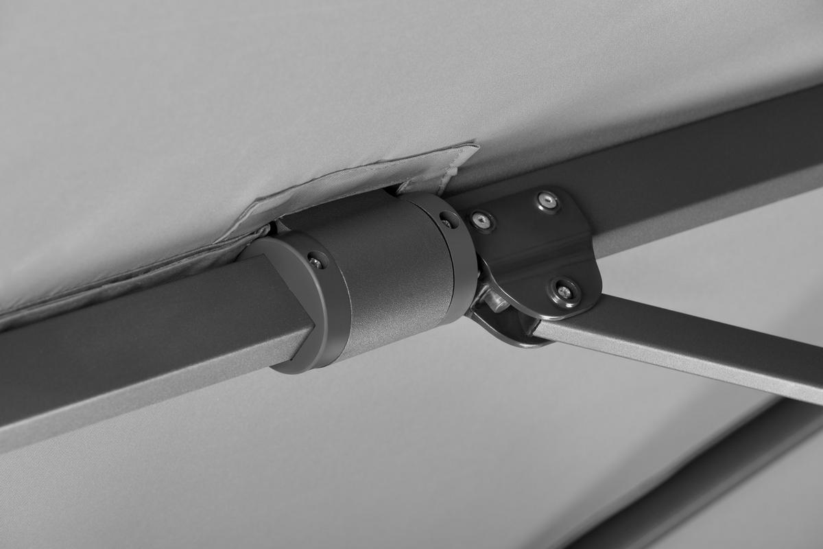 AMPELSCHIRM 300 cm Hellgrau  - Anthrazit/Hellgrau, Basics, Textil/Metall (358/263/300cm) - Schneider