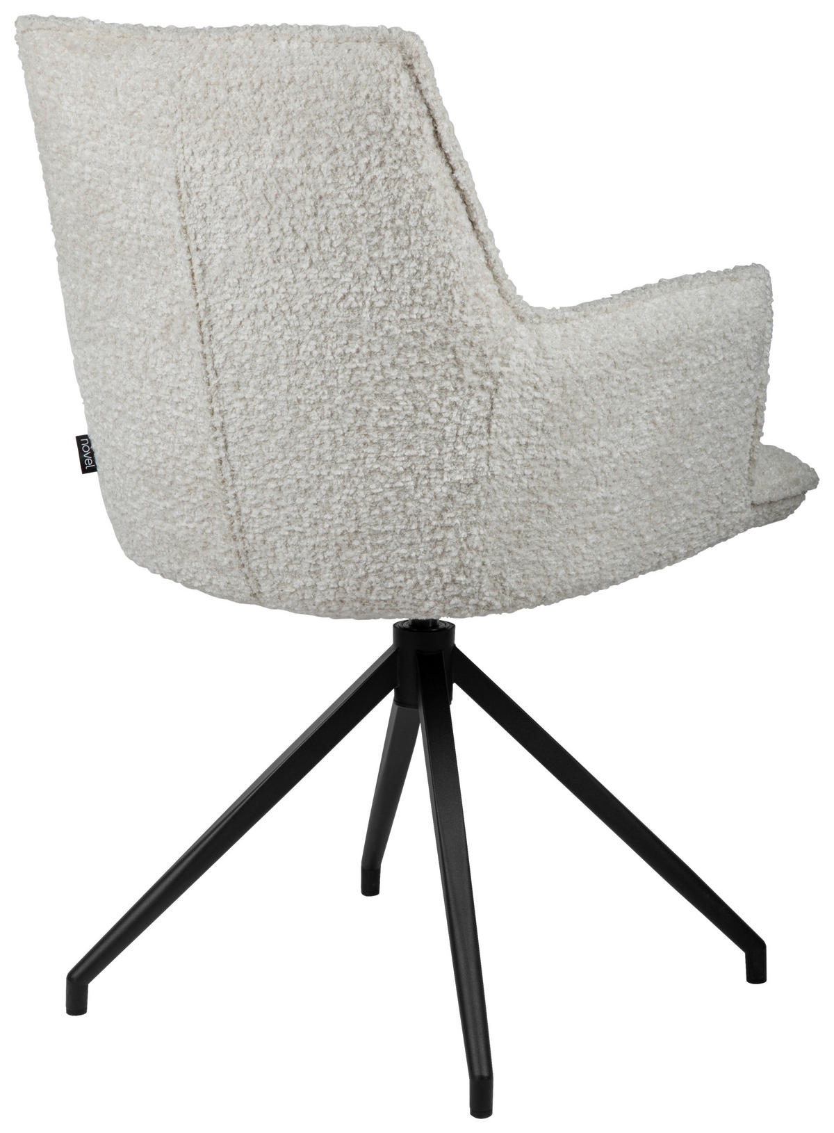 ARMLEHNSTUHL  in Eisen Chenille  - Beige/Schwarz, Design, Textil/Metall (59/89,5/63cm) - Novel