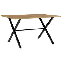 ESSTISCH Eiche Artisan rechteckig   - Schwarz/Eiche Artisan, Design, Holzwerkstoff/Metall (140/90/76cm) - Stylife