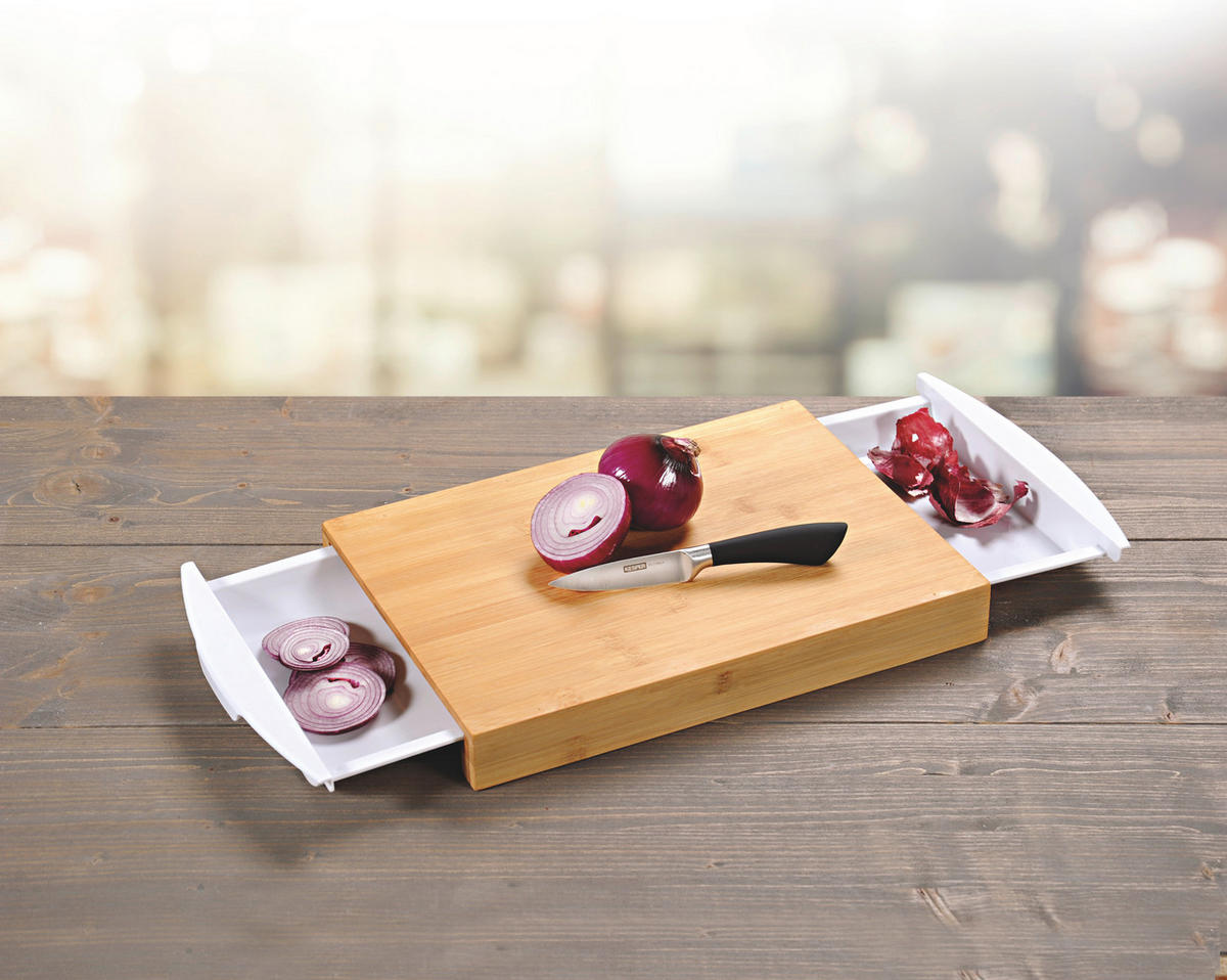 DASKA ZA REZANJE  drvo, plastika   - bijela, Basics, drvo/plastika (25,5/4/41cm) - Kesper