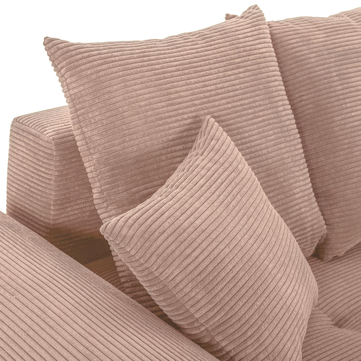 BIGSOFA in Cord Altrosa  - Eichefarben/Altrosa, Konventionell, Holz/Textil (270/72/109cm) - Carryhome