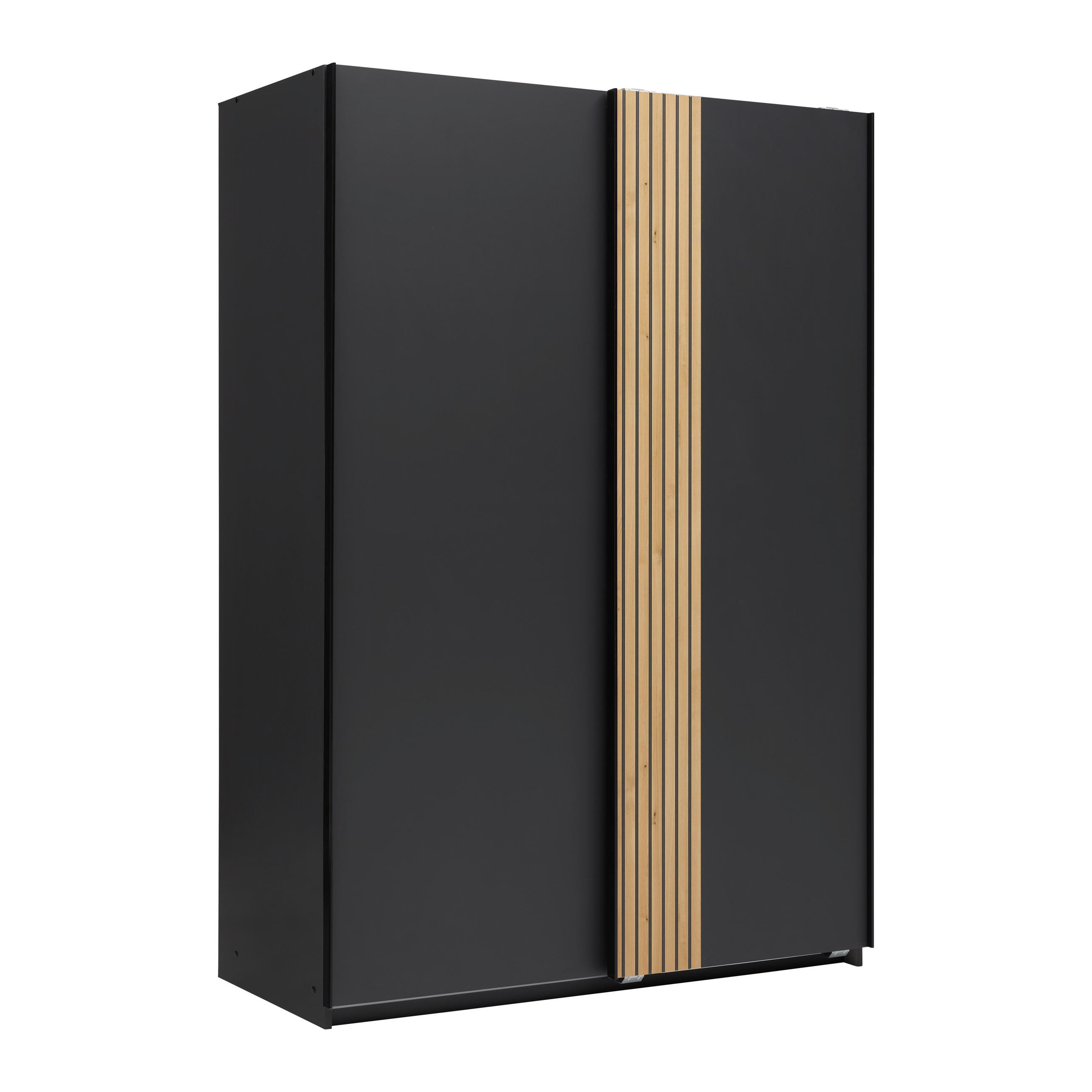 GARDEROB MED SKJUTDÖRRAR 135/198/65 cm 2-dörrar - grafitfärgad/svart, Klassisk, metall/trämaterial (135/198/65cm) - Carryhome