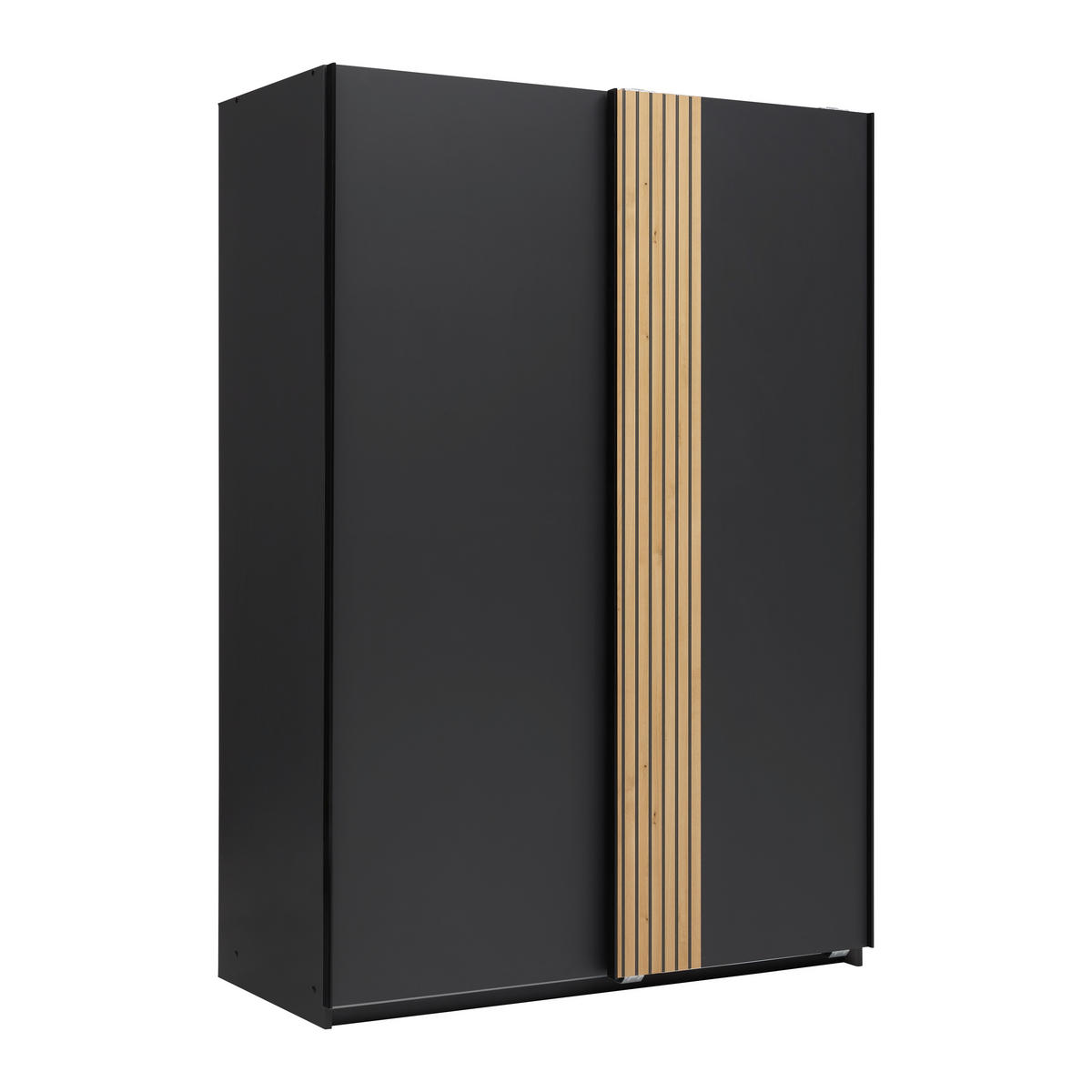 GARDEROB MED SKJUTDÖRRAR 135/198/65 cm 2-dörrar - grafitfärgad/svart, Klassisk, metall/trämaterial (135/198/65cm) - Carryhome