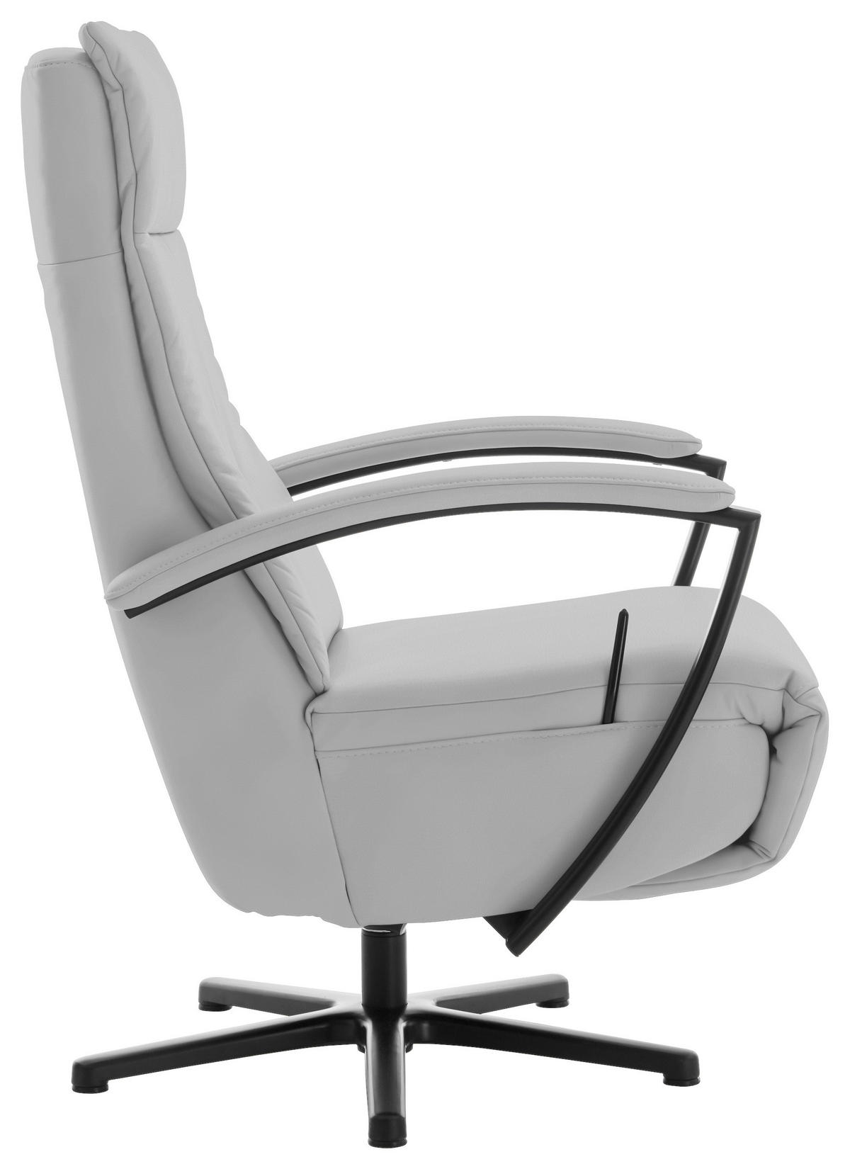 RELAXSESSEL in Leder Weiß  - Schwarz/Weiß, Design, Leder/Metall (76/112/83cm) - Beldomo Speed