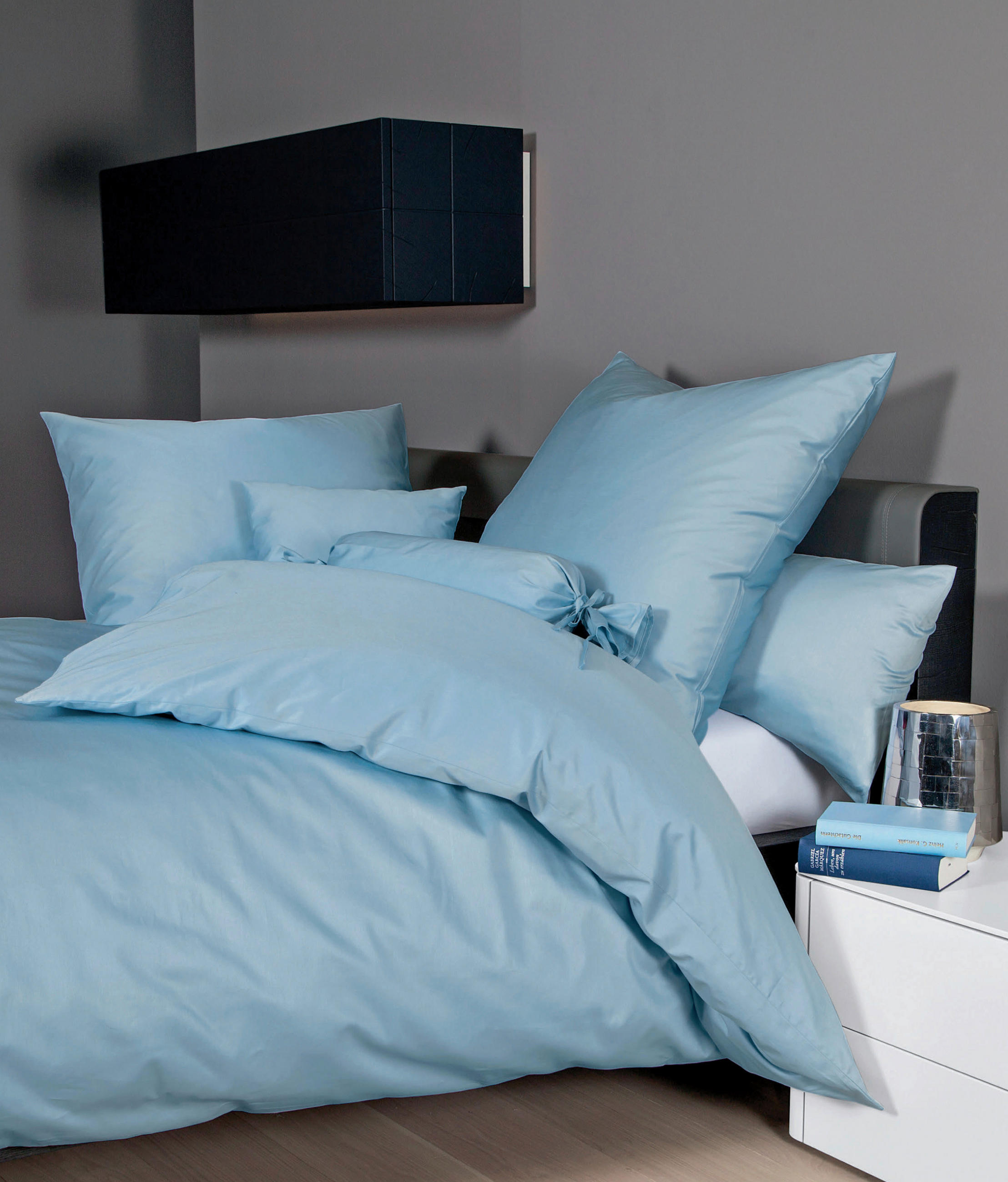 Thumbnail - Janine Bettwäsche Giacomo, Pastellblau, Textil, Uni, 155x220 cm, Textiles Vertrauen - Oeko-Tex®, atmungsaktiv, hautfreun...
