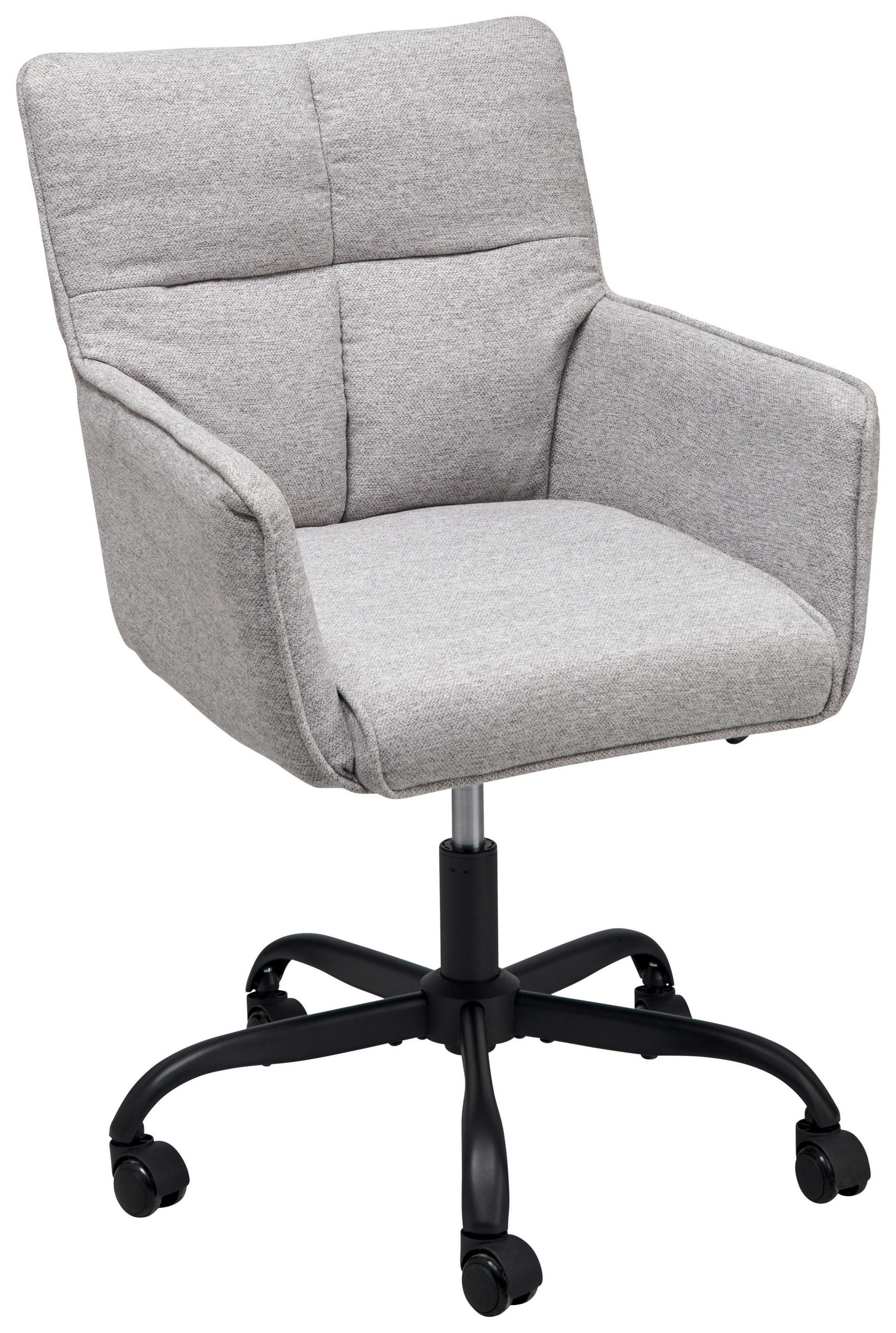 SCAUN ROTATIV  aspect de in gri deschis  - gri deschis/negru, Lifestyle, plastic/lemn (59/83-91/62.5cm) - MID.YOU