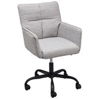 OTOČNÁ ŽIDLE, vzhled lnu, světle šedá - černá/světle šedá, Lifestyle, kov/dřevo (59/83-91/62.5cm) - MID.YOU