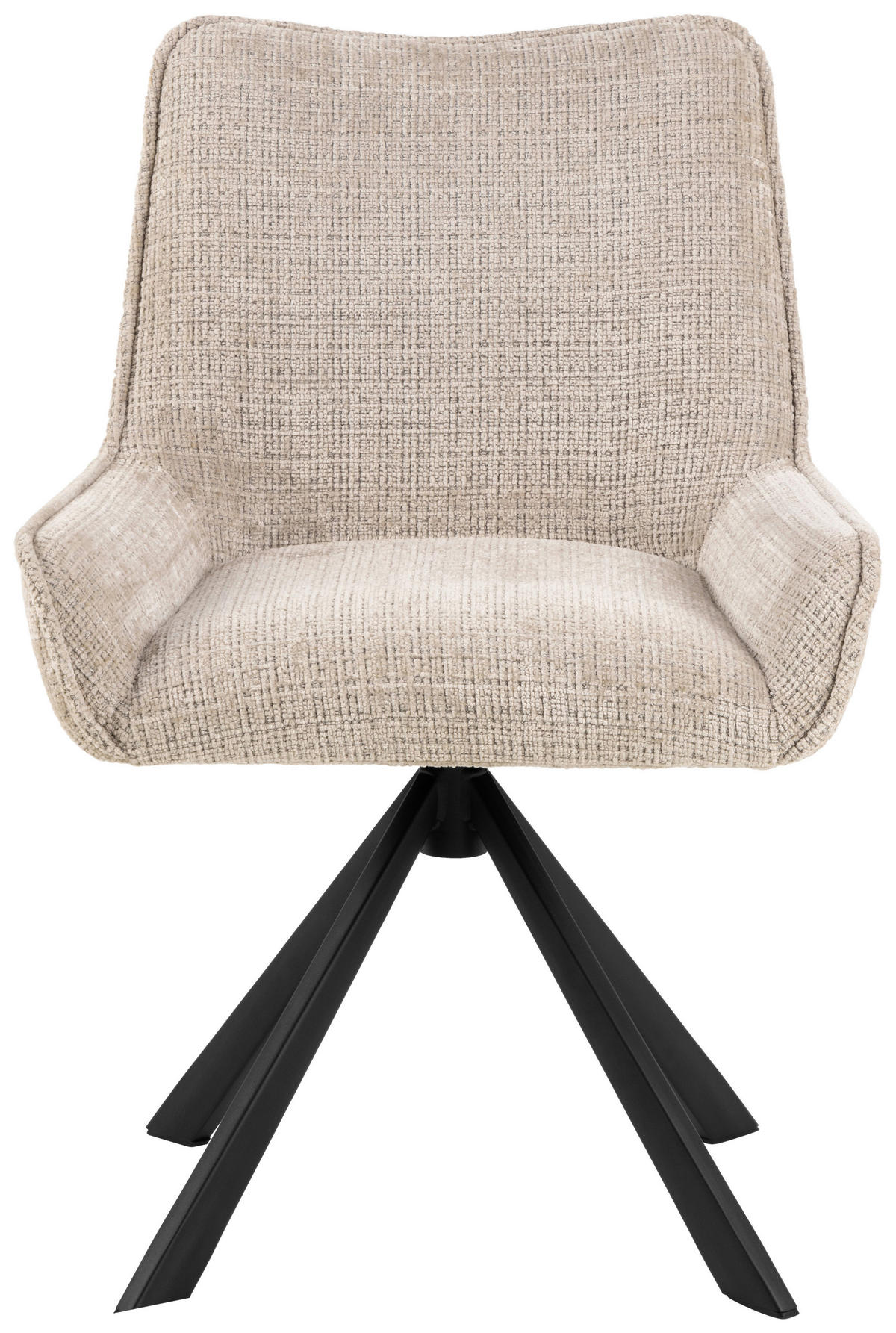 STUHL  in Stahl Chenille  - Beige/Schwarz, Trend, Textil/Metall (59/81/56cm) - MID.YOU