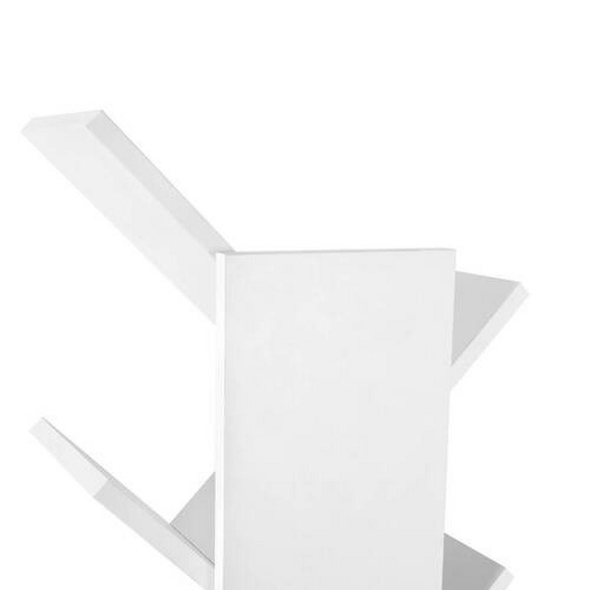 KNIHOVNA, bílá, 50/142/25 cm - bílá, Basics, kompozitní dřevo (50/142/25cm) - Boxxx