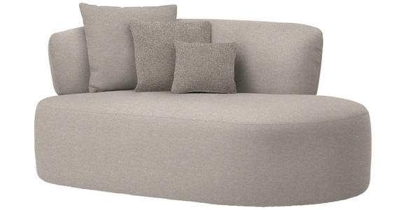 RÉCAMIERE  in Plüsch Greige, Graubraun  - Greige/Graubraun, MODERN, Kunststoff/Textil (166/86/105cm) - Hom`in