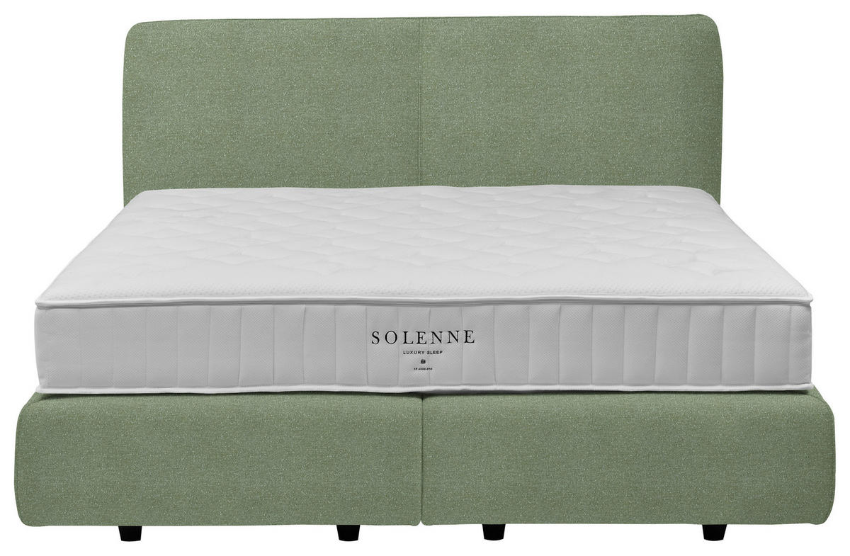 BOXSPRINGBETT 180/200 cm  in Mintgrün  - Schwarz/Mintgrün, Design, Kunststoff/Textil (180/200cm) - Johann Jakob