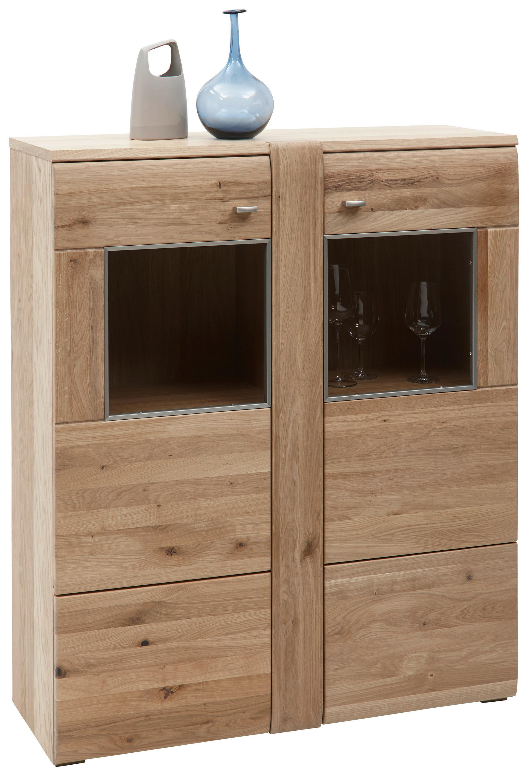 HIGHBOARD Colorado  in 101/121/38 cm  - Eichefarben/Alufarben, KONVENTIONELL, Holz/Holzwerkstoff (101/121/38cm) - Voleo