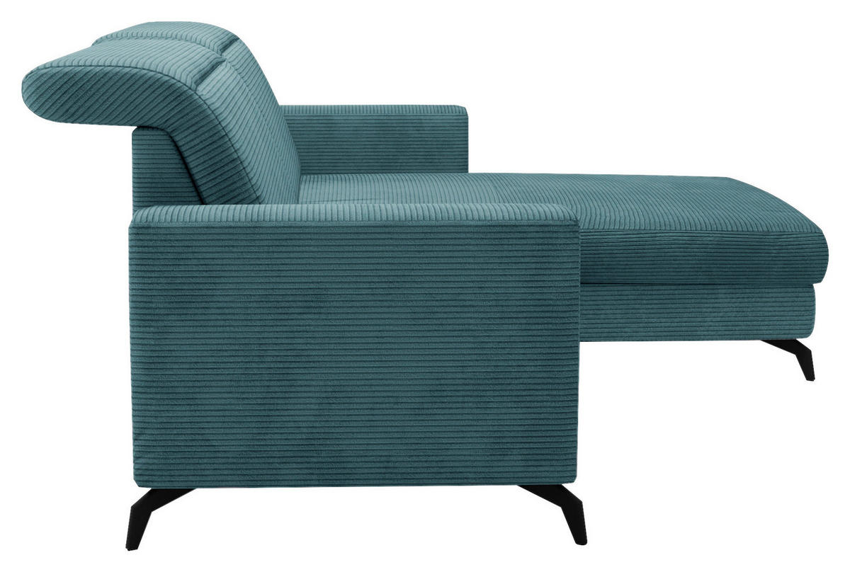 ECKSOFA in Cord Petrol  - Petrol/Schwarz, Konventionell, Textil/Metall (290/178cm) - Sit & More