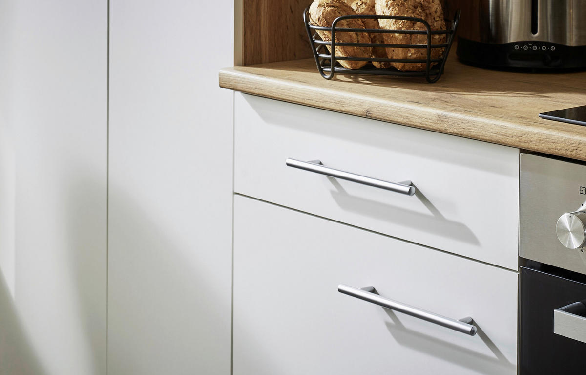 KÜCHENBLOCK 280 cm   in Weiss, Wildeiche  - Wildeiche/Weiss, Basics, Holzwerkstoff/Metall (280cm) - Respekta