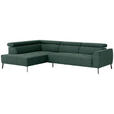 ECKSOFA Waldgrün Feincord  - Waldgrün/Schwarz, Design, Textil/Metall (205/280cm) - Xora