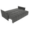 SCHLAFSOFA Plüsch Grau  inkl. Zierkissen, Rückenkissen, Bettkasten, Schlaffunktion, Rücken echt, Liegefläche im Originalstoff  - Schwarz/Grau, KONVENTIONELL, Kunststoff/Textil (200/73/105cm) - Carryhome
