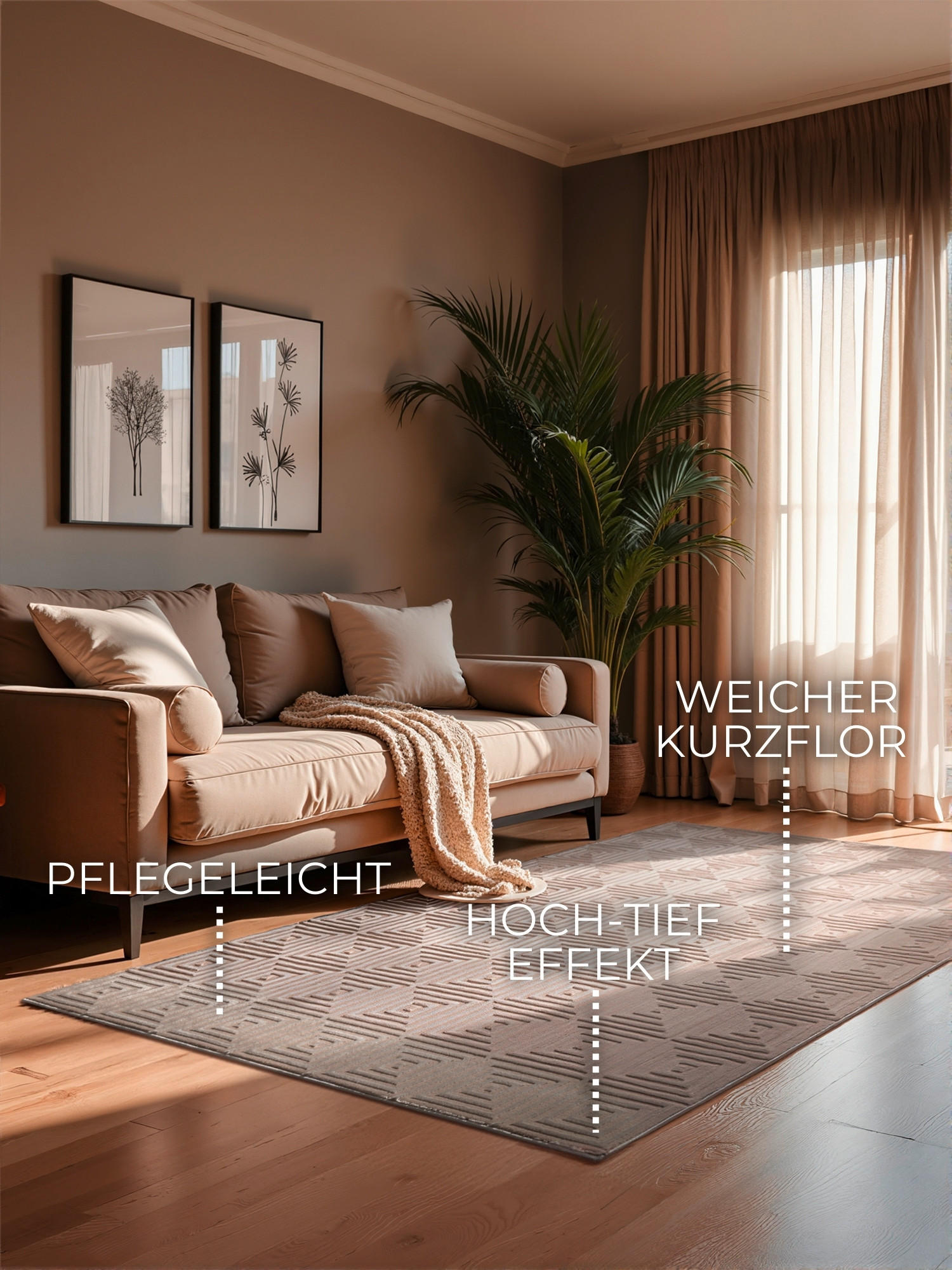 TEPPICH 160/235 cm Perles Creme, Beige  - Beige/Creme, Basics, Kunststoff (160/235cm) - Elle Decoration