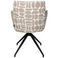 ARMLEHNSTUHL  in Eisen Jacquard  - Taupe/Schwarz, Design, Textil/Metall (59/89,5/63cm) - Novel
