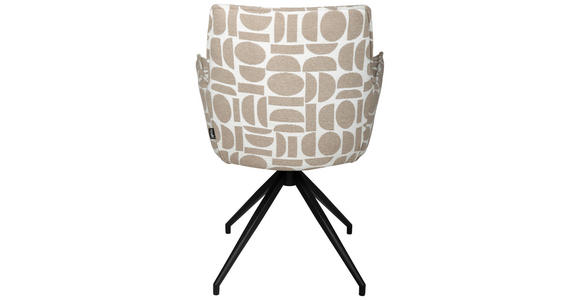 ARMLEHNSTUHL in Eisen Jacquard - Taupe/Schwarz, Design, Textil/Metall (59/89,5/63cm) - Novel
