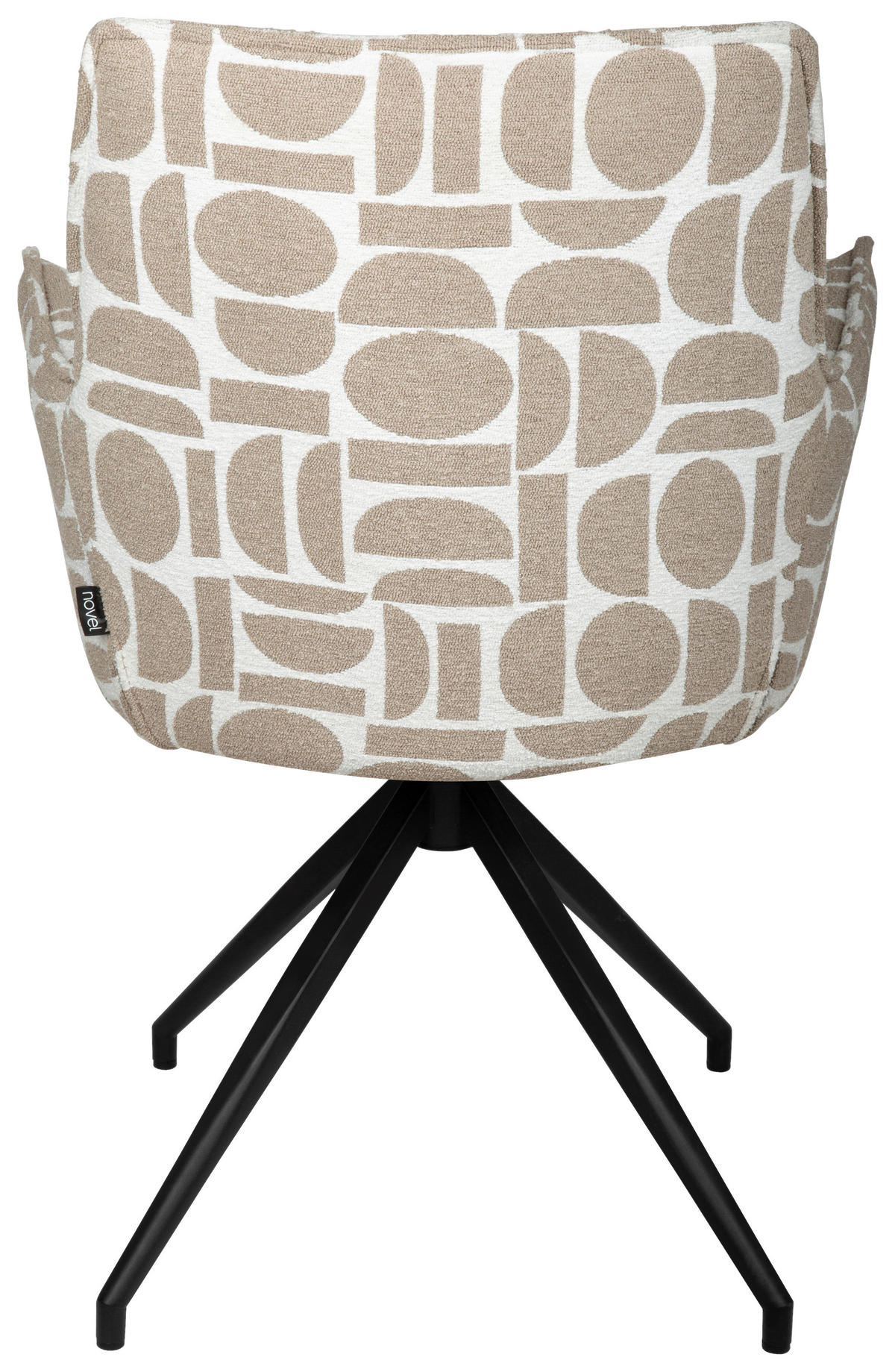 ARMLEHNSTUHL  in Eisen Jacquard  - Taupe/Schwarz, Design, Textil/Metall (59/89,5/63cm) - Novel
