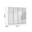SCHWEBETÜRENSCHRANK  in Weiß  - Chromfarben/Weiß, Design, Glas/Holzwerkstoff (271/223/68cm) - Novel