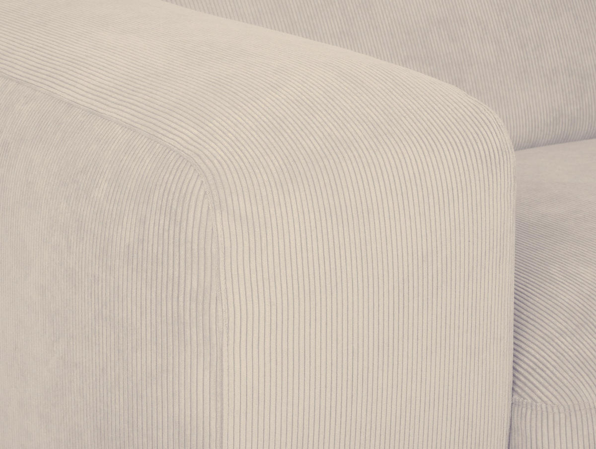 ECKSOFA in Cord Beige  252/170 cm  - Beige/Schwarz, Design, Kunststoff/Textil (252/170cm) - MID.YOU
