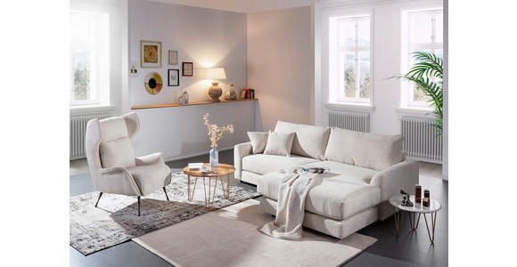 ECKSOFA Beige Cord  - Beige/Schwarz, Design, Kunststoff/Textil (240/175cm) - Landscape