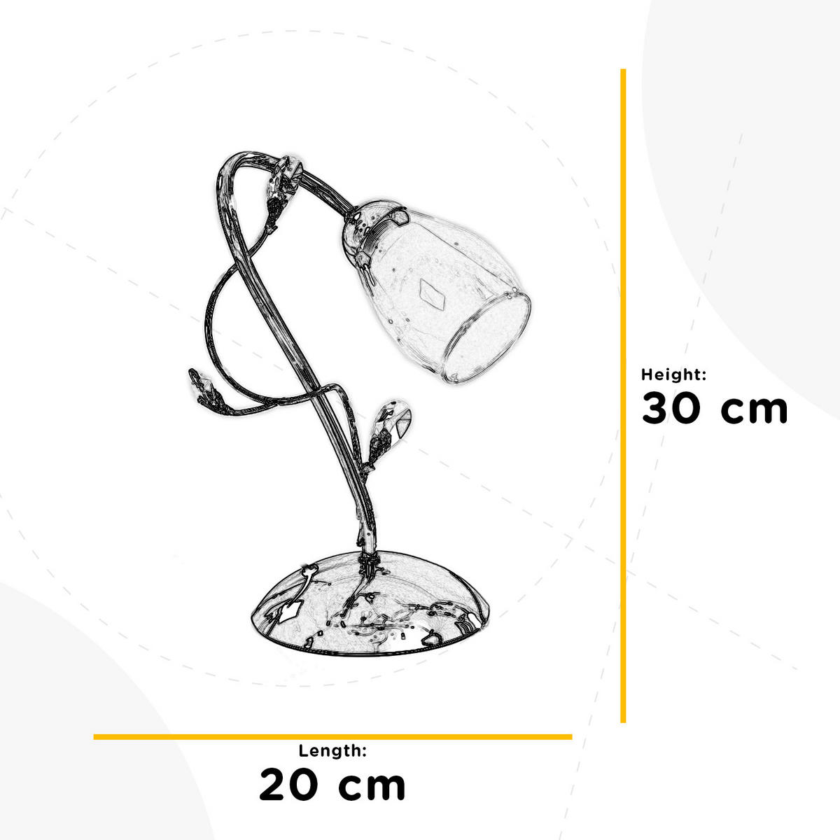 KRISTALL-TISCHLEUCHTE 20/20/30 cm   - Chromfarben/Cappuccino, Basics, Glas/Kunststoff (20/20/30cm)