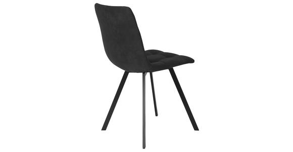 STUHL Mikrofaser Schwarz, Dunkelgrau - Dunkelgrau/Schwarz, Design, Textil/Metall (46/88/54cm) - Carryhome